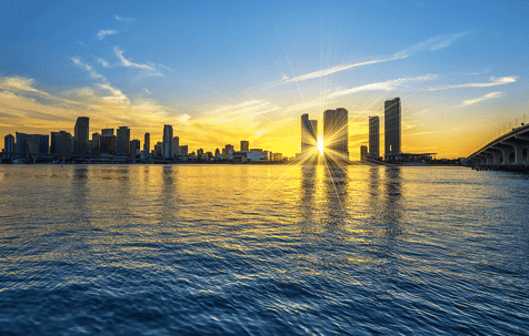 Miami Skyline during sunset